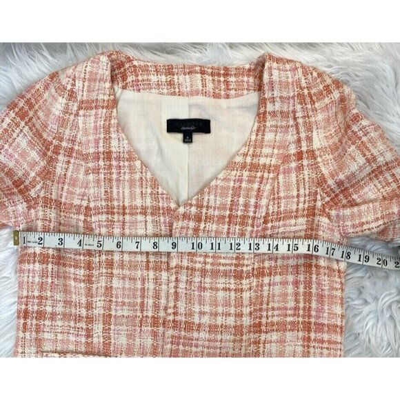 Talbots Women's Y2K Pink Gracie Collarless Plaid Tweed Career Blazer‎ 6/C36 - Picture 9 of 11